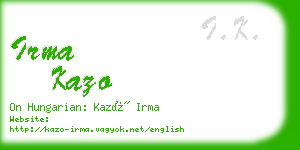 irma kazo business card